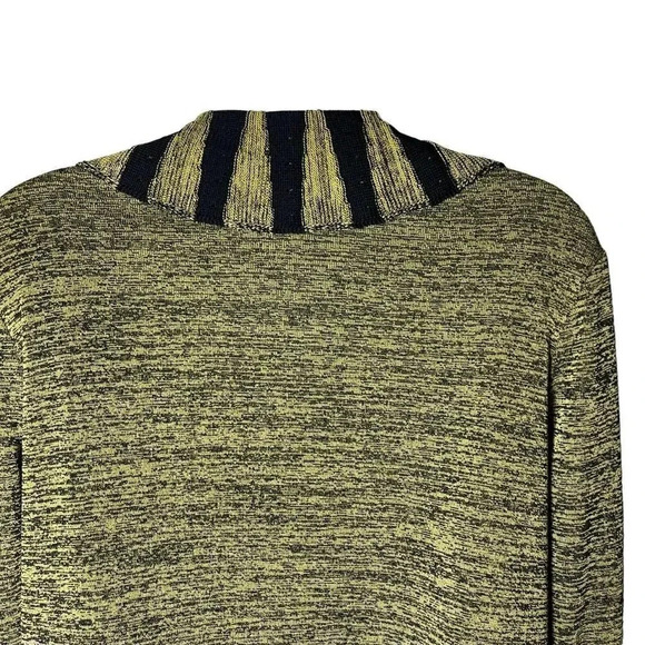 Ming Wang Blazer cardigan Jacket Womens size small ruffle collar black khaki - Picture 6 of 9